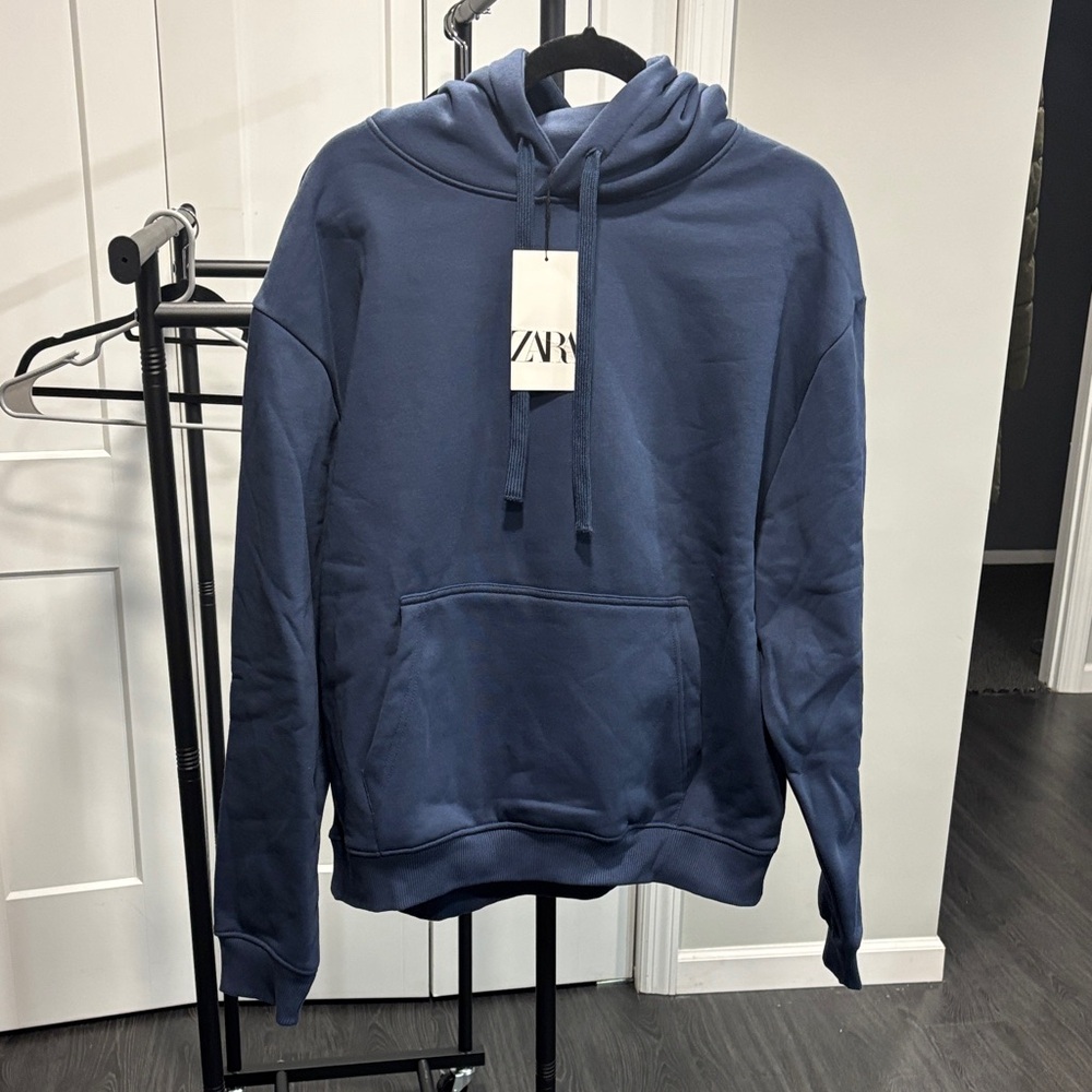 Zara Men's Deep Blue Hoodie